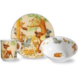 RITZENHOFF & BREKER porcelāna bērnu trauku komplekts "Wald Tiere", 3 daļas  | 1