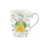 EASY LIFE porcelāna krūze "Fleurs et citrons", 275 ml  | 1