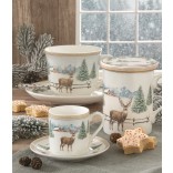 EASY LIFE porcelāna krūze ar vāciņu un sietu "White Forest", 350 ml  | 2