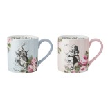 LifetimeBRANDS  porcelāna krūzes komplekts "Alice in Wonderland", 2 gab. 380 ml | 1