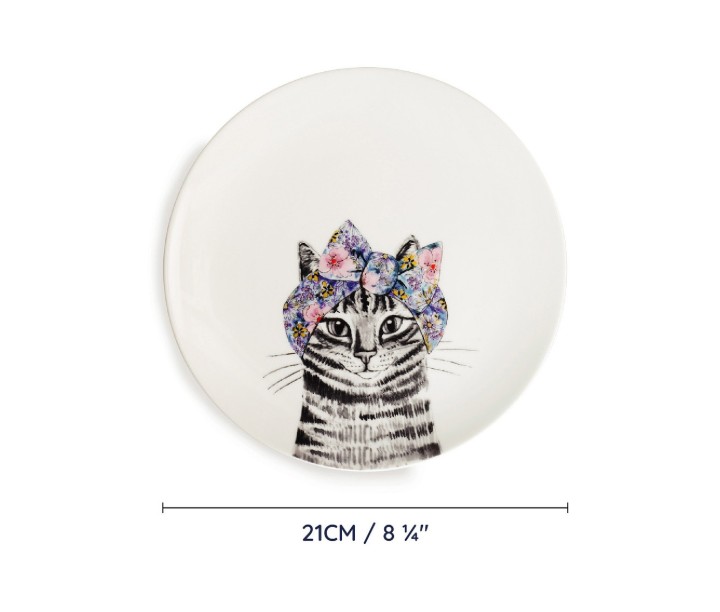 LifetimeBRANDS porcelāna šķīvju komplekts "Cat and dog", 2 gab. Ø 21 cm | 6