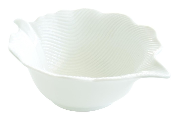 EASY LIFE porcelāna bļoda "Leaves white", Ø 21 cm  | 1