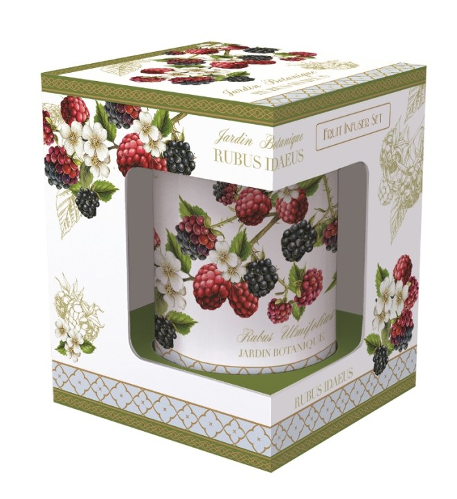 EASY LIFE porcelāna kauss ar vāku un sietu "Jardin Botanique", 300 ml  | 2