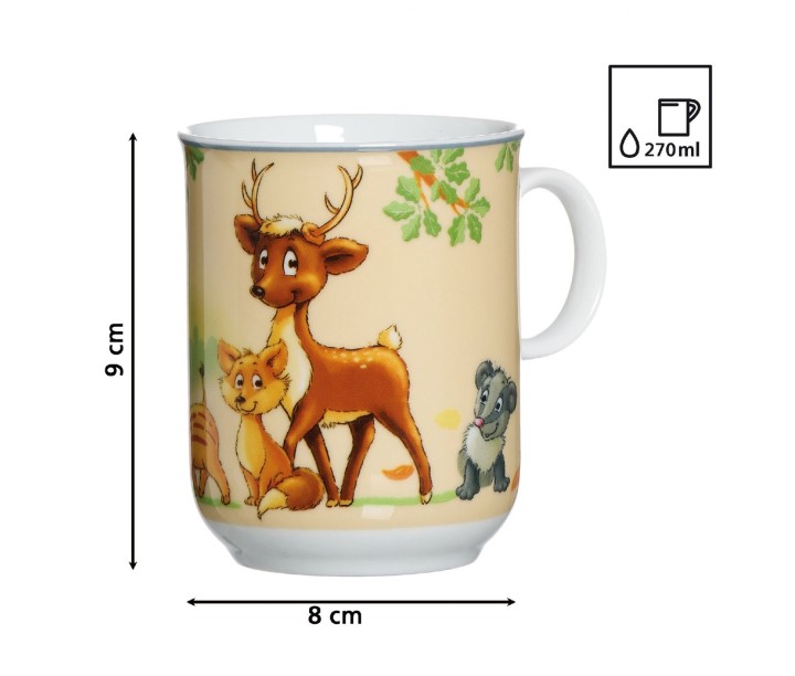 RITZENHOFF & BREKER porcelāna bērnu trauku komplekts "Wald Tiere", 3 daļas  | 2