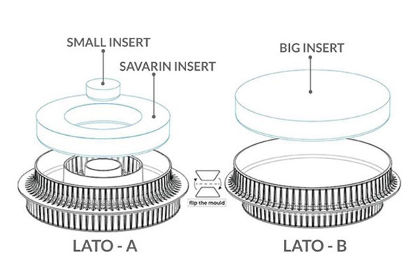 SILIKOMART silikona cepamā forma "Multi - Inserto Round" 918 ml, 600 ml (viso: 1518 ml) | 4