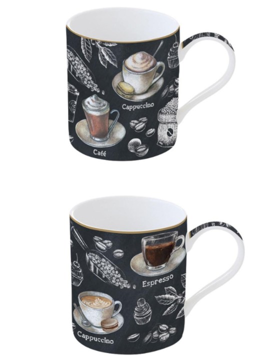 EASY LIFE porcelāna krūžu komplekts "Barista", 2 vnt., 350 ml  | 1