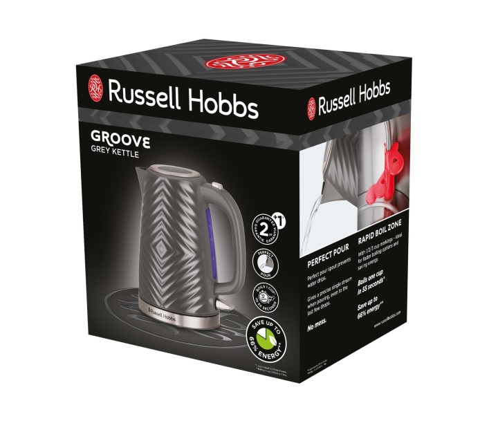 „Russell Hobbs” elektriskā tējkanna "Groove Grey", 1,7 l, 26382-70  | 2