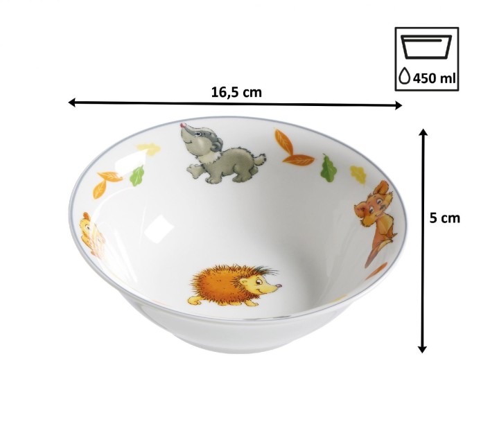 RITZENHOFF & BREKER porcelāna bērnu trauku komplekts "Wald Tiere", 3 daļas  | 3