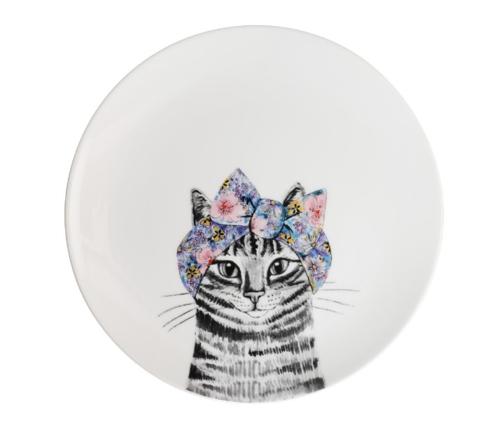 LifetimeBRANDS porcelāna šķīvju komplekts "Cat and dog", 2 gab. Ø 21 cm | 4