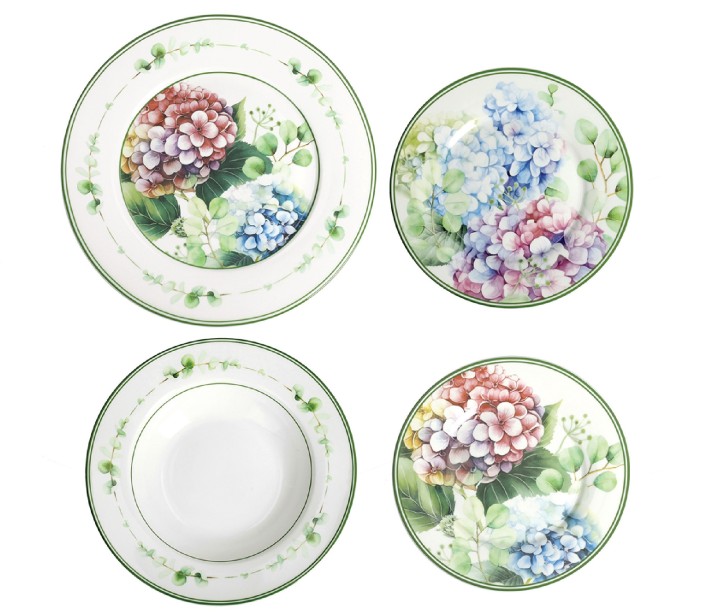 BRANDANI porcelāna šķīvju komplekts "Flora" 18 gab | 1